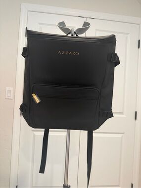 Azzaro Black Backpack with Gold Hardware